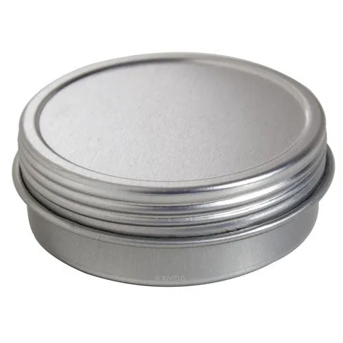 (12 Pack) 1 oz Metal Steel Tin Flat Container with Tight Sealed Twist Screwtop Cover