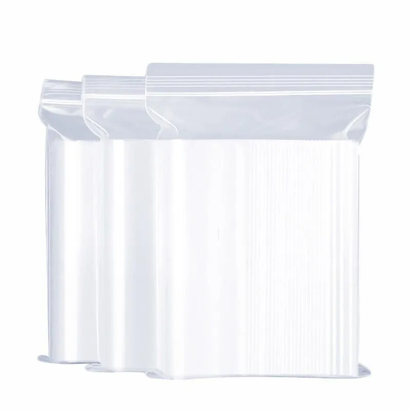 14*20*16 Thread 100 Pieces Food Self Sealing Bag Thickened Waterproof PE Transparent Mobile Phone Mask Storage Bag Sealed Plastic Bag