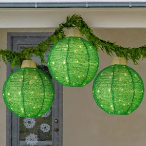 3-Piece Hanging Pop-Up Ornaments Outdoor Christmas Decor, LED Lights