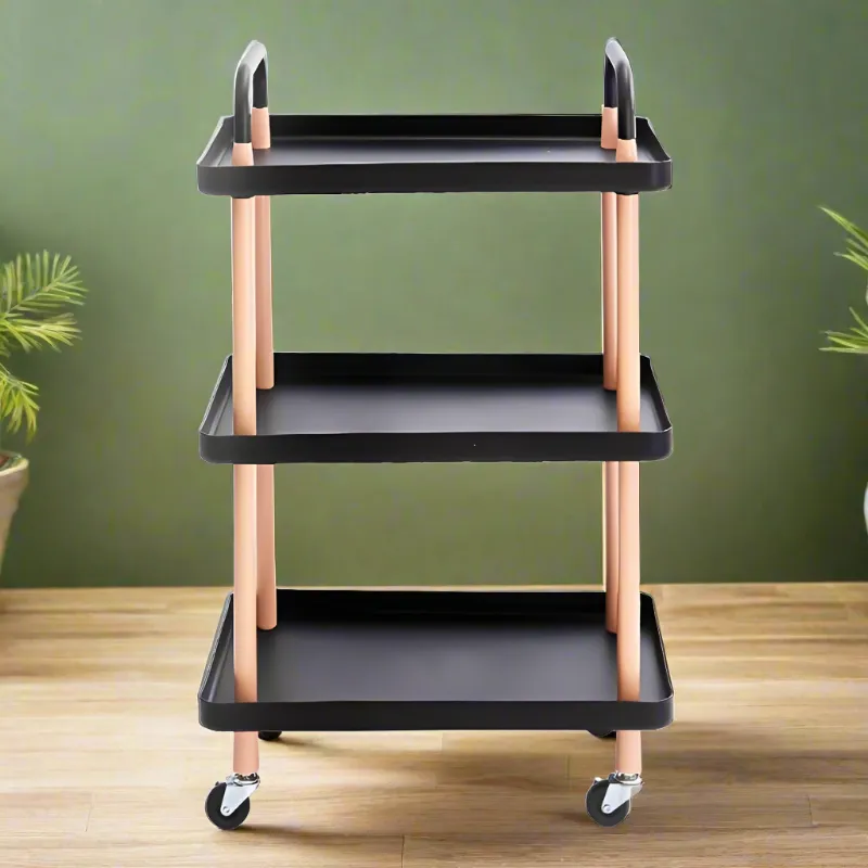 3-Tier Plastic Kitchen Tea Trolley With Wheels