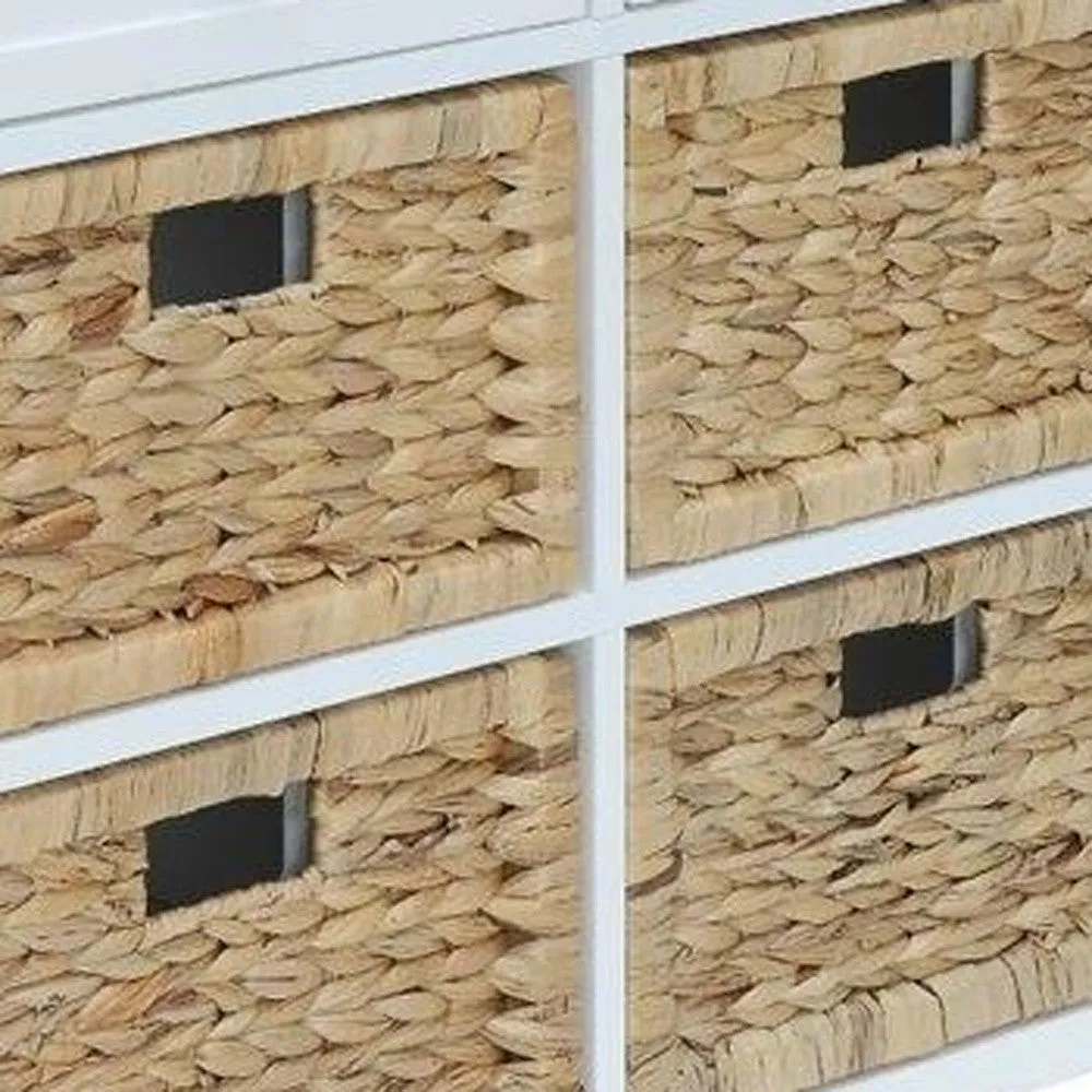 30" X 13" X 28" White Wood Veneer 6 Drawers Accent Chest