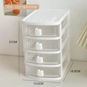 4-layer  Storage Box Drawer Type Sundries Holder Transparent, Jewelry Organizer Box