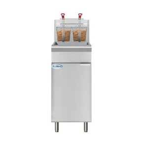 40 lb. Floor Standing Liquid Propane Commercial Fryer with 90,000 BTU in Stainless-Steel, ETL Listed (KM-FDF40-LP)