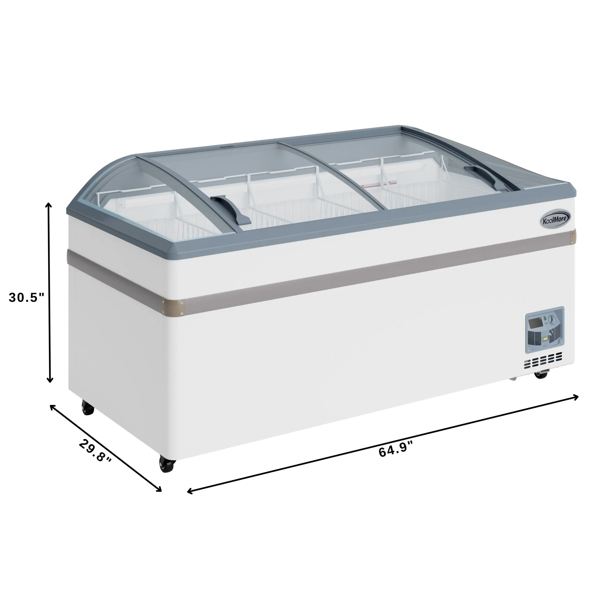 65 Inch Manual Defrost Island Chest Freezer in White, 16 cu. ft. (KM-ISCF-65MD)