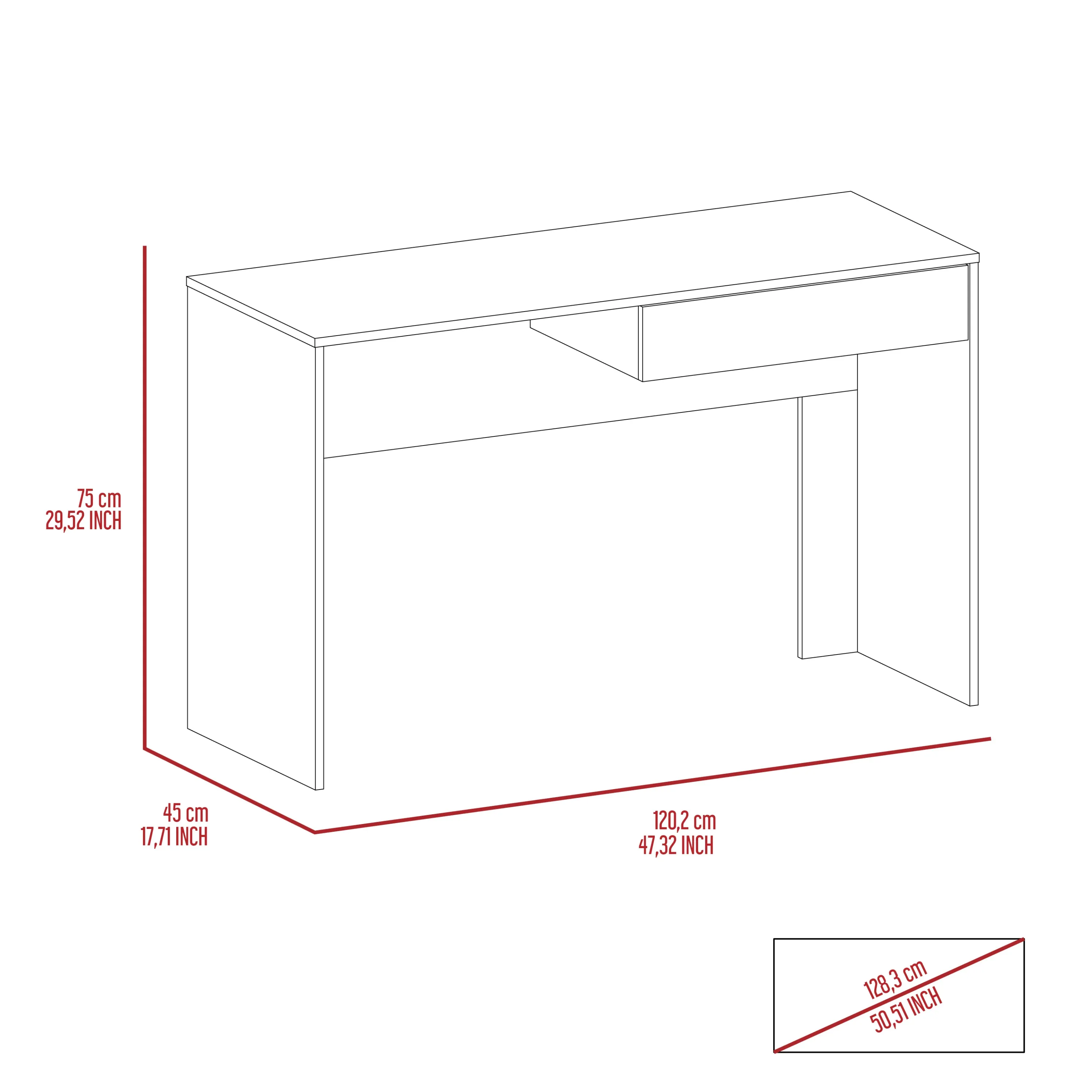 Acre Writing Computer Desk, Two Drawers