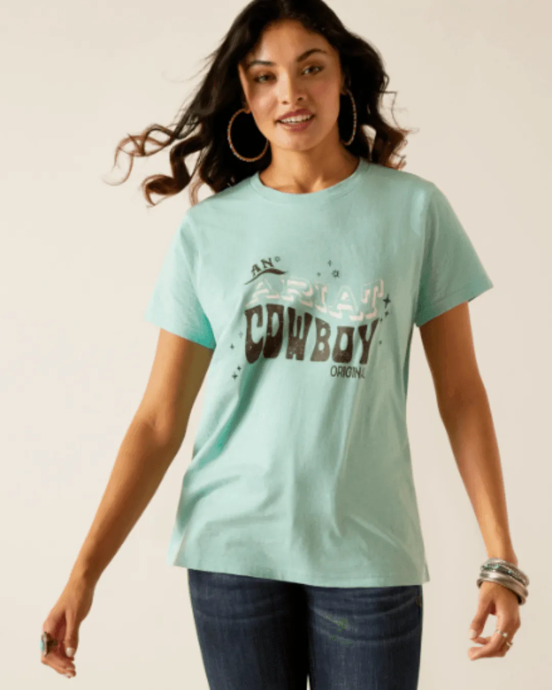 Ariat Women's Aqua Heather Cowboy Tee 10048642