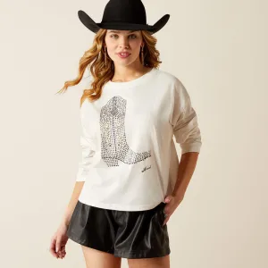 Ariat Women's Cloud Dancer Meant for Walking Studded Long Sleeve Tee 10053925