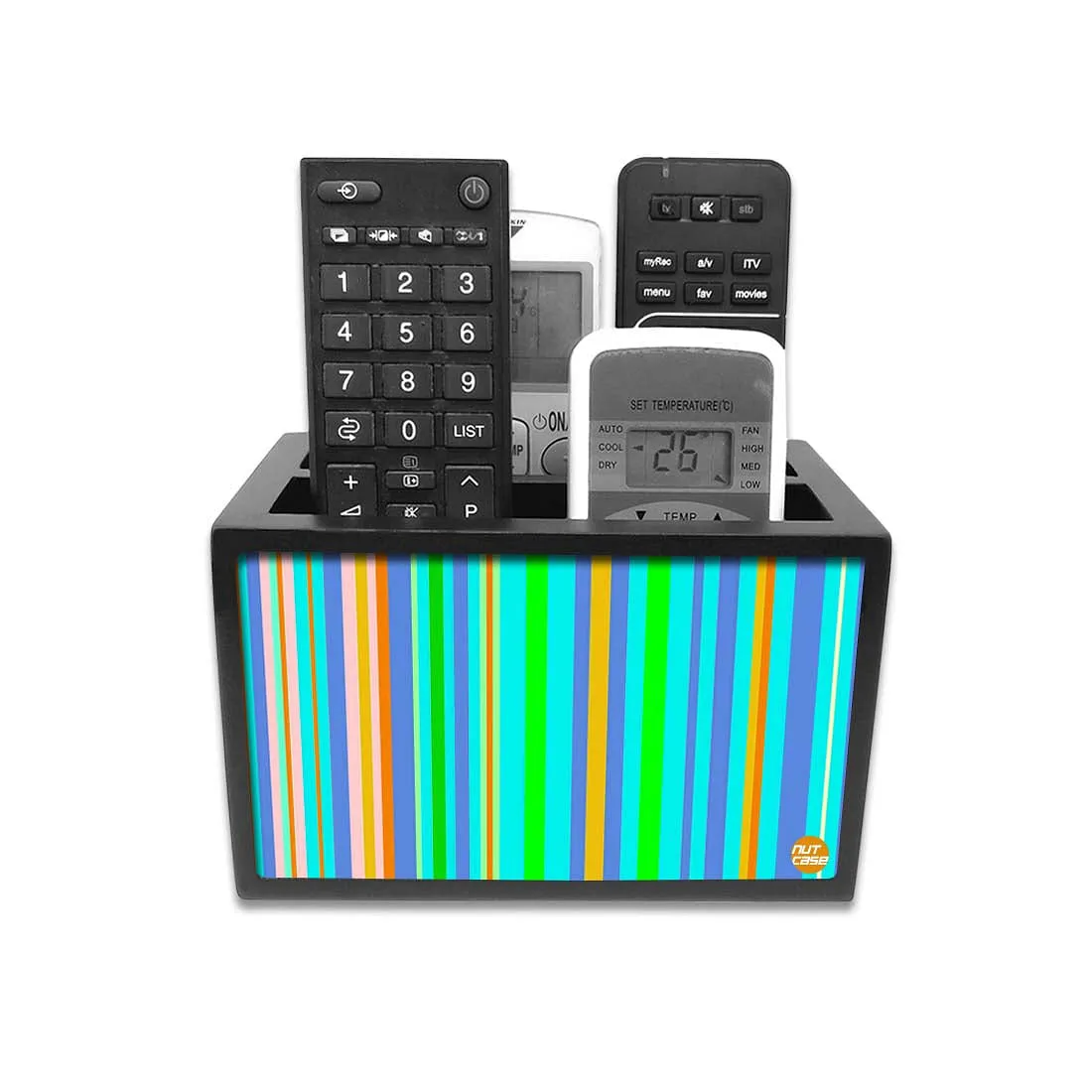 Attractive Remote Control Storage Holder For TV / AC Remotes -  Colorful Strips