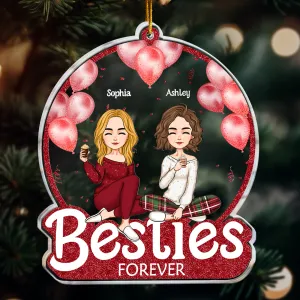 Besties Forever - Red Version - Personalized Acrylic Ornament