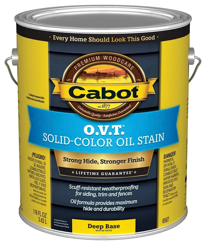 Cabot O.V.T. 140.0006507.007 Oil Stain, Flat, Deep Base, Liquid, 1 gal :GAL: QUANTITY: 4