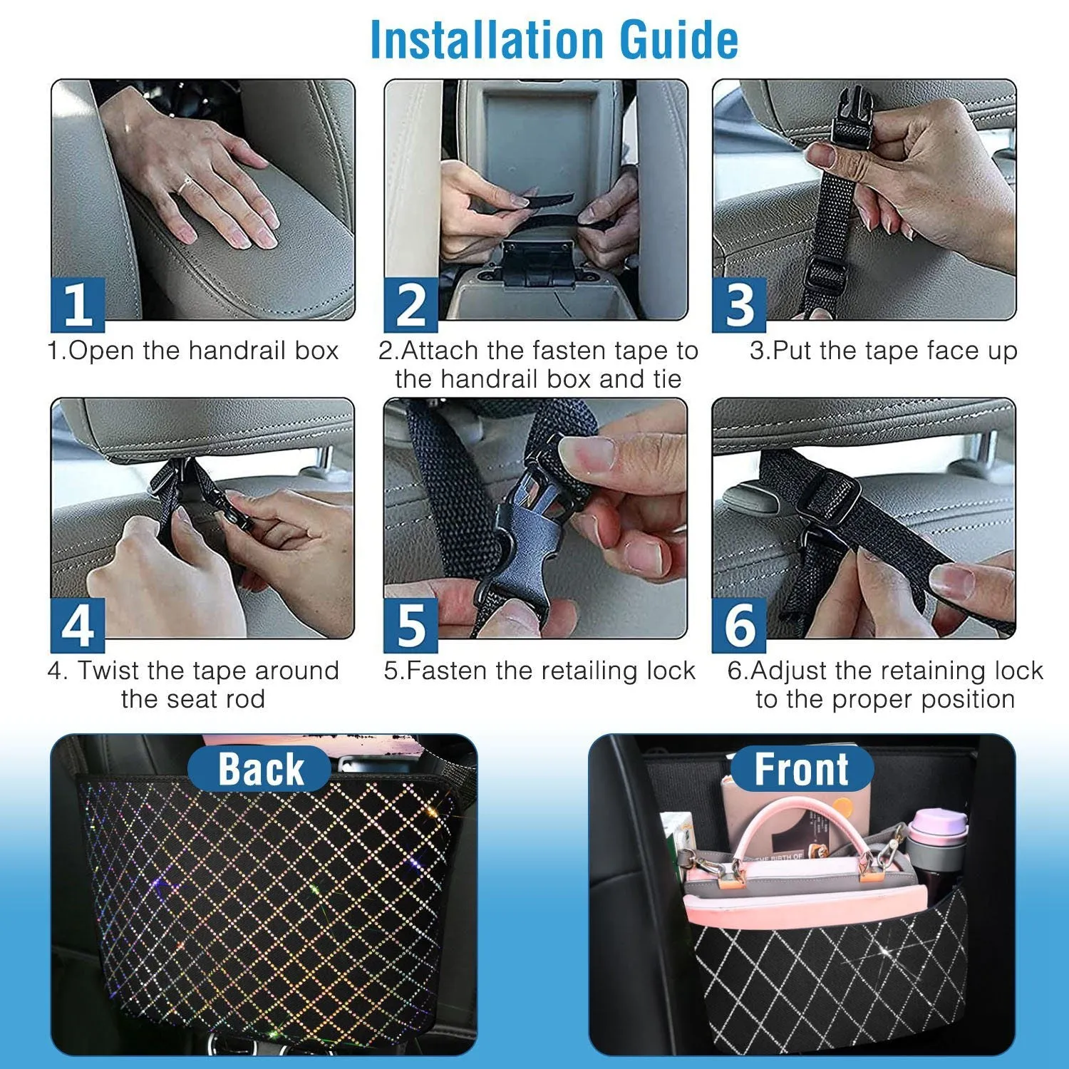 Car Handbag Purse Holder Front Seat Storage Net Bag