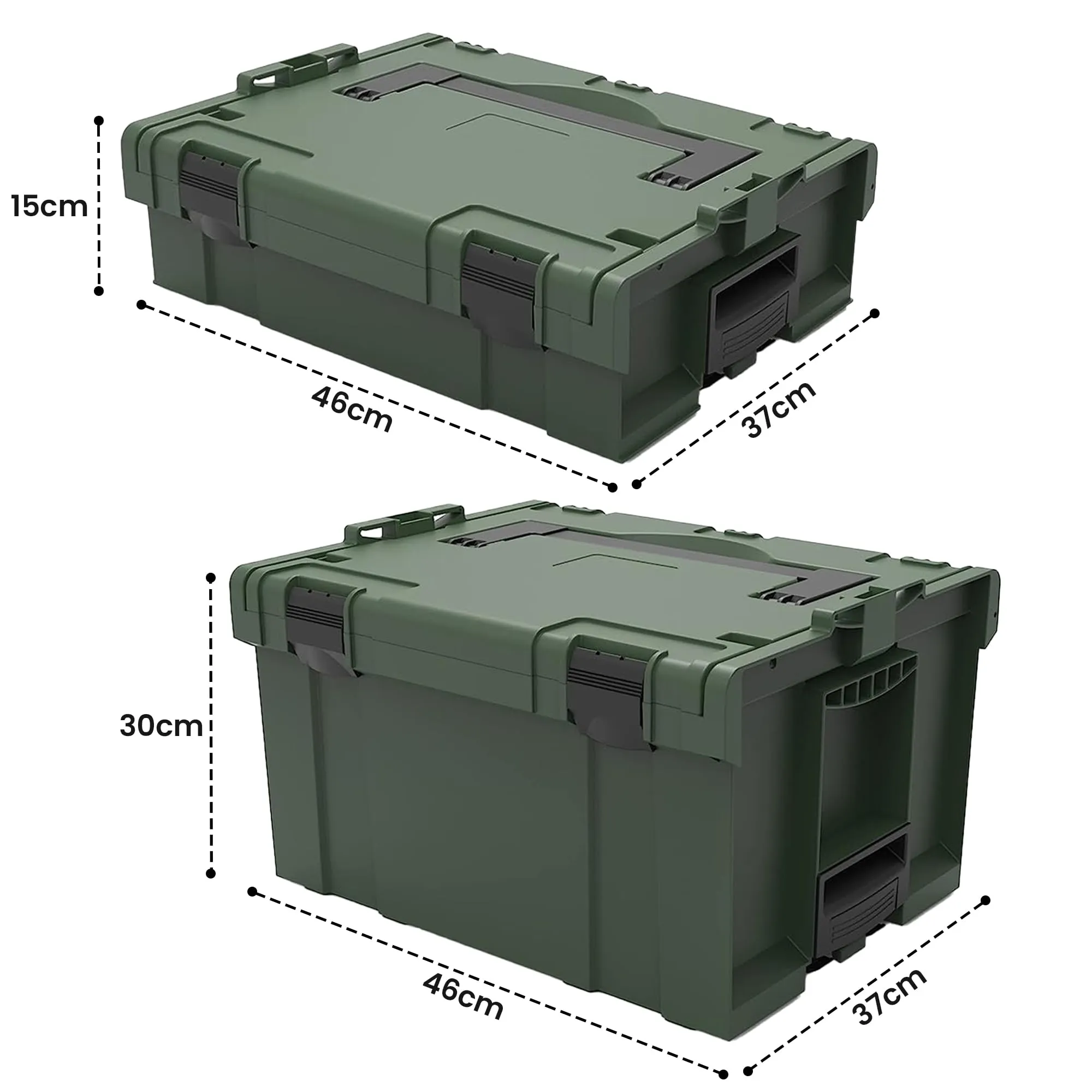 Cheston High Grade Plastic Tool Box for Tools I Tool Kit Box for Garage and Home/Tool Box Without Tools IProfessional Stackable Boxes with Interlocking System with One-Click (small & large set of 2))