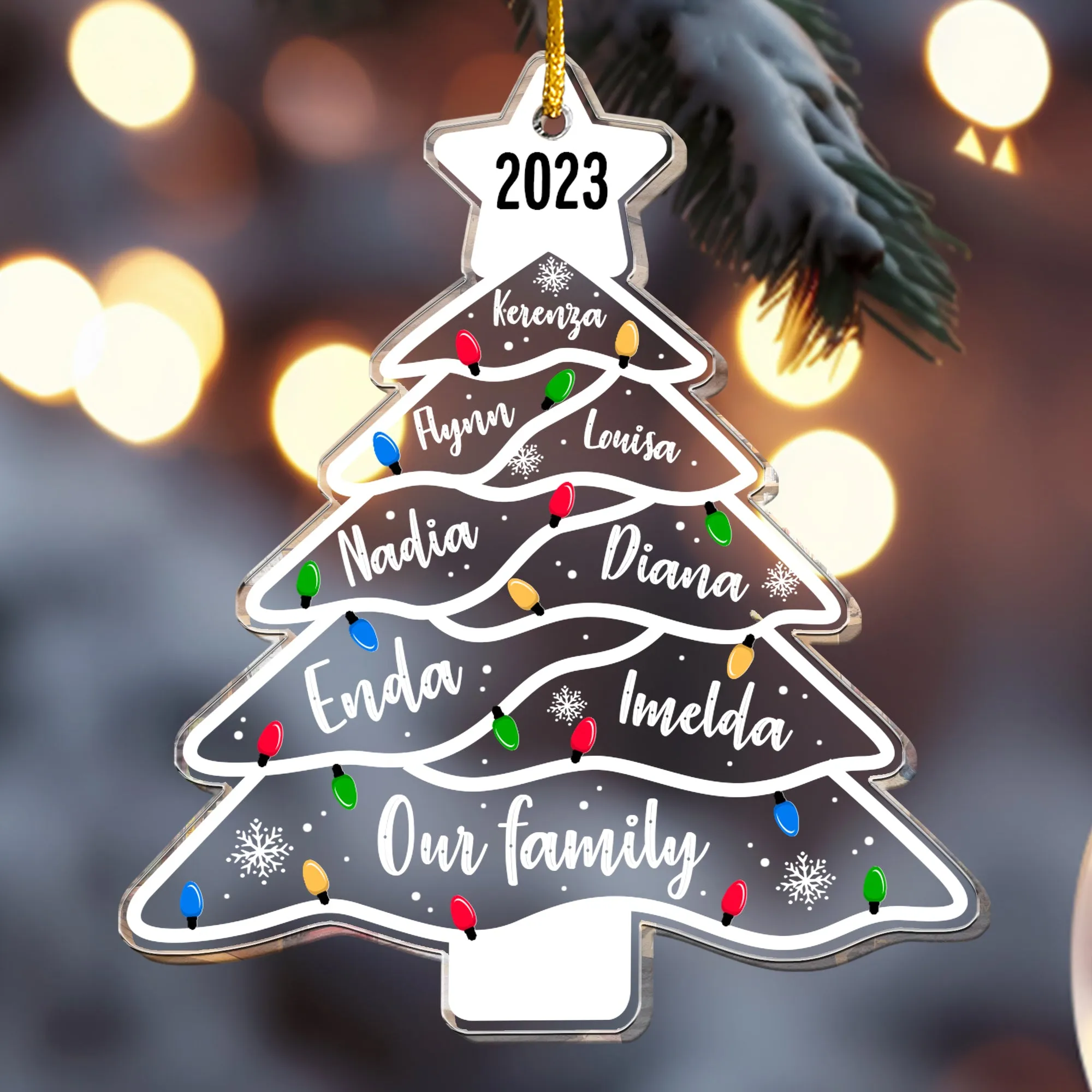 Christmas Ornament Our Family Christmas - Personalized Acrylic Ornament