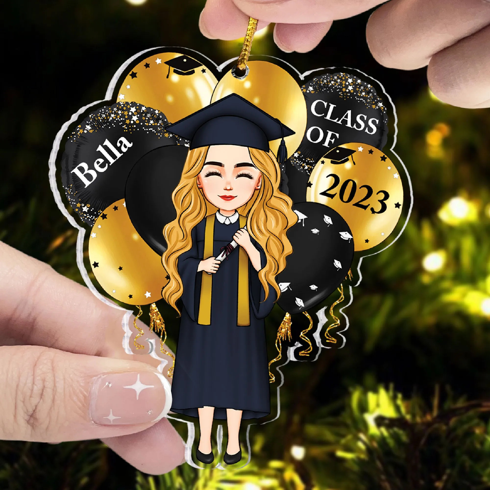 Class Of 2023 - Personalized Graduation Gown Shaped Acrylic Ornament