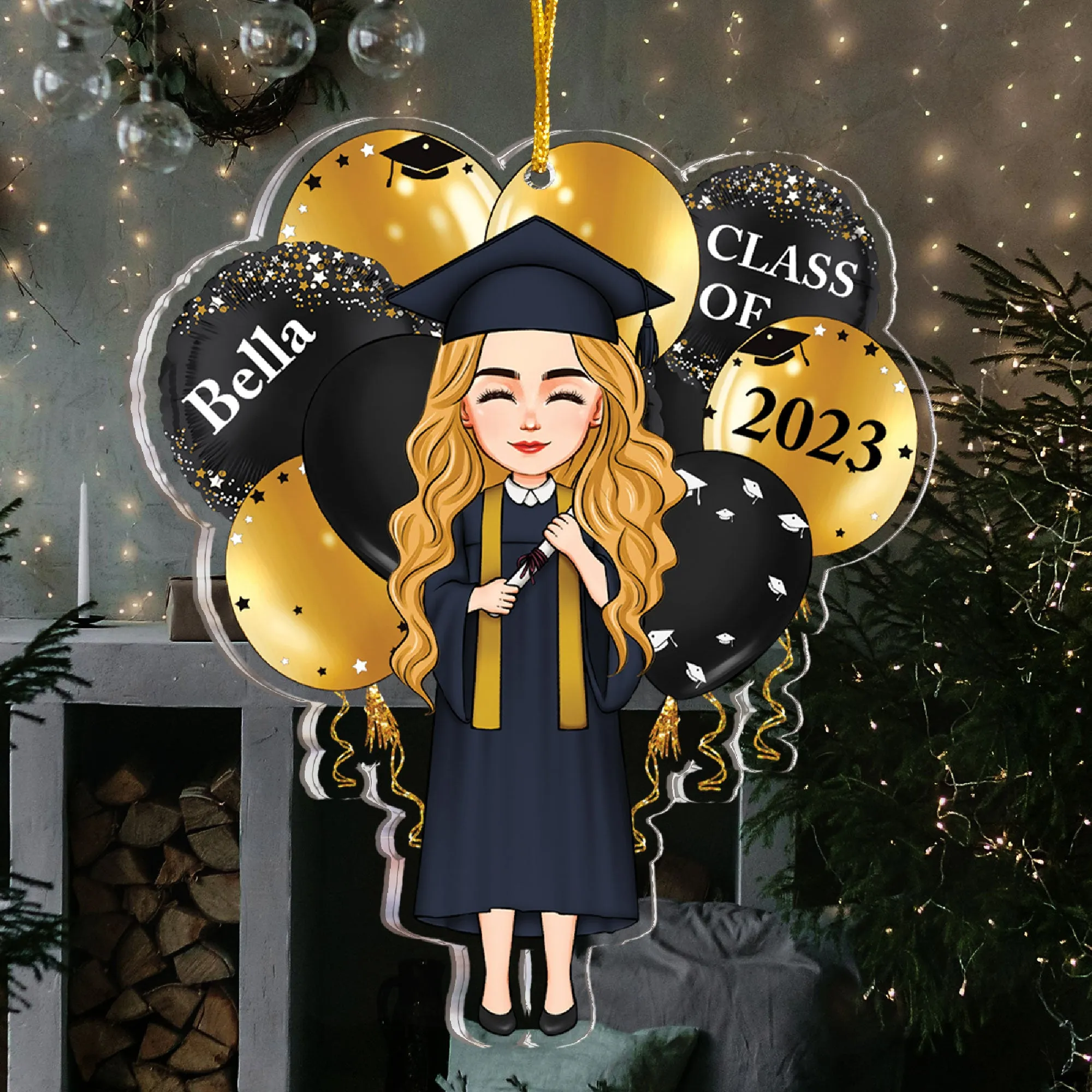 Class Of 2023 - Personalized Graduation Gown Shaped Acrylic Ornament