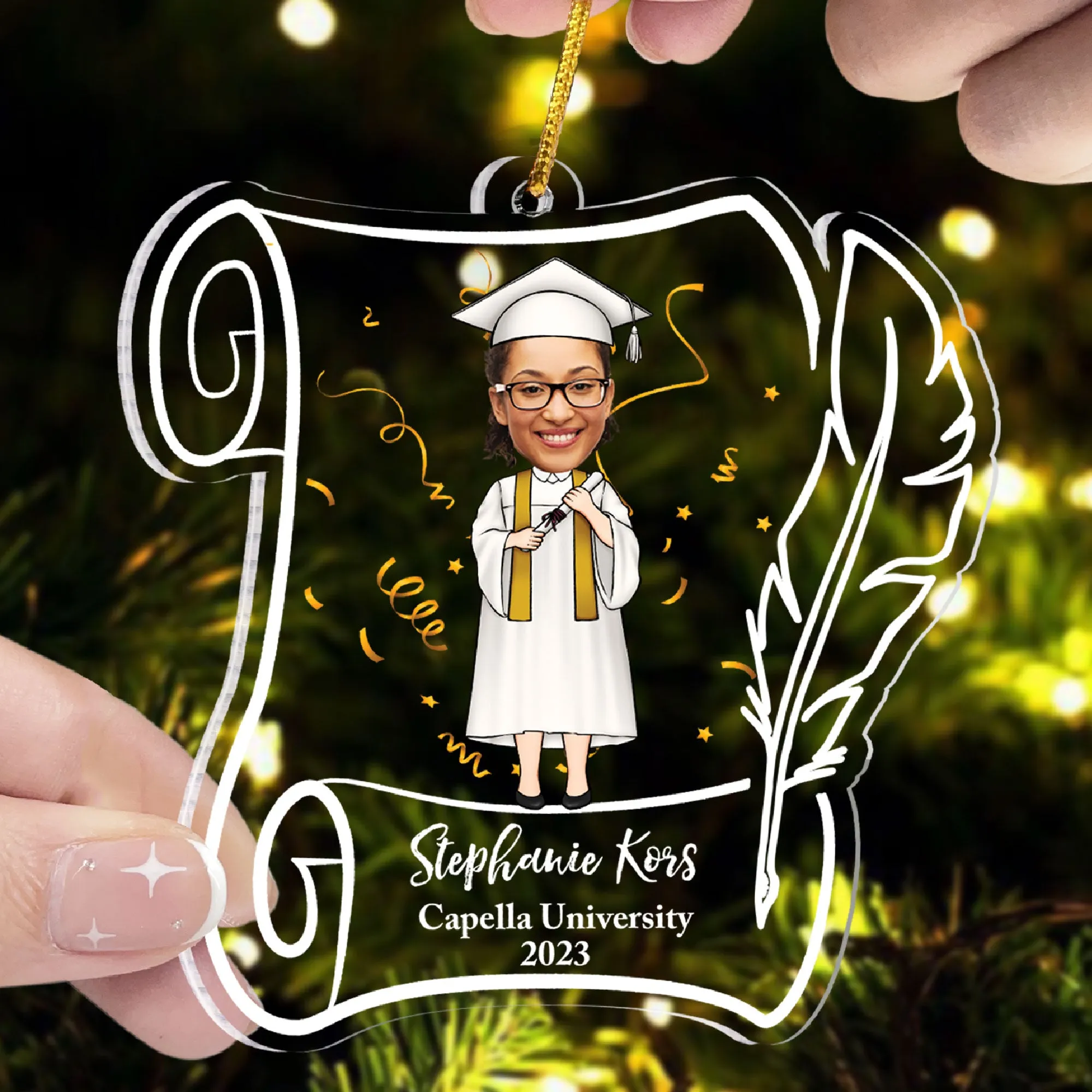 Class Of 2023 - Personalized Paper Shaped Acrylic Ornament