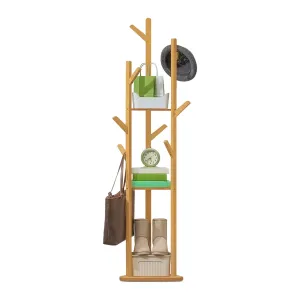 Coat Tree Stand - 3 Tier Shelves