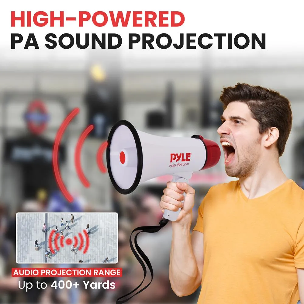 Compact Megaphone Speaker, Battery Operated, Siren Alarm Mode, Volume Control