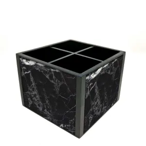 Desk Organizer For Stationery -  Black Marble