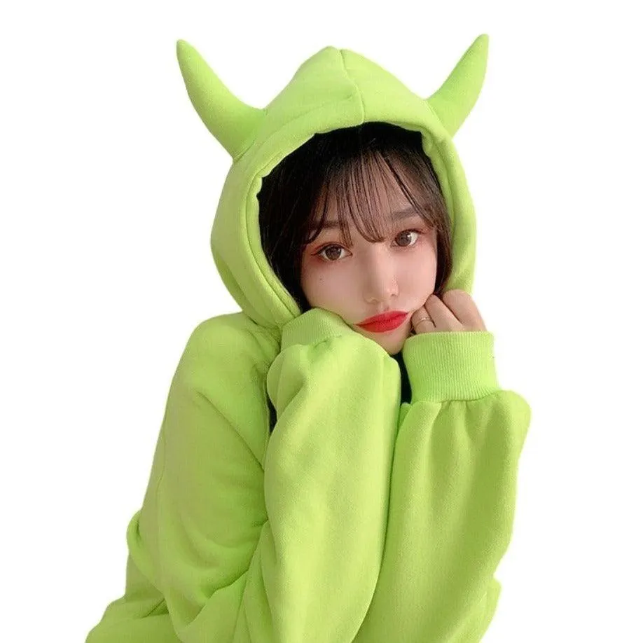 Devil Horns Women's Hoodie: Devilishly fun streetwear