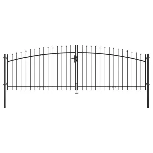 Double Door Fence Gate with Spear Top 400x175 cm