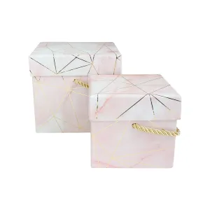 Elegant Marble Patterned Gift Boxes - Set of 2