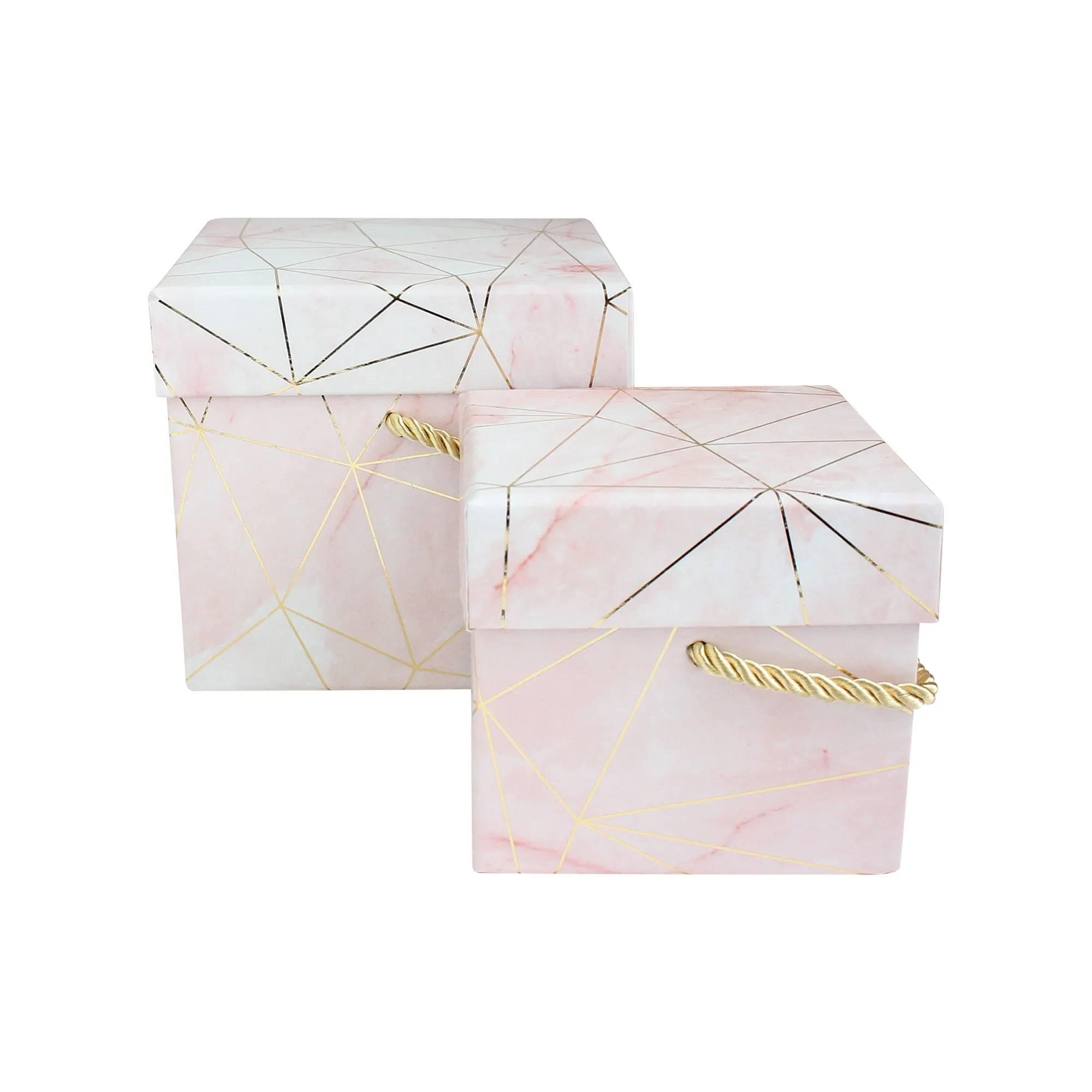 Elegant Marble Patterned Gift Boxes - Set of 2