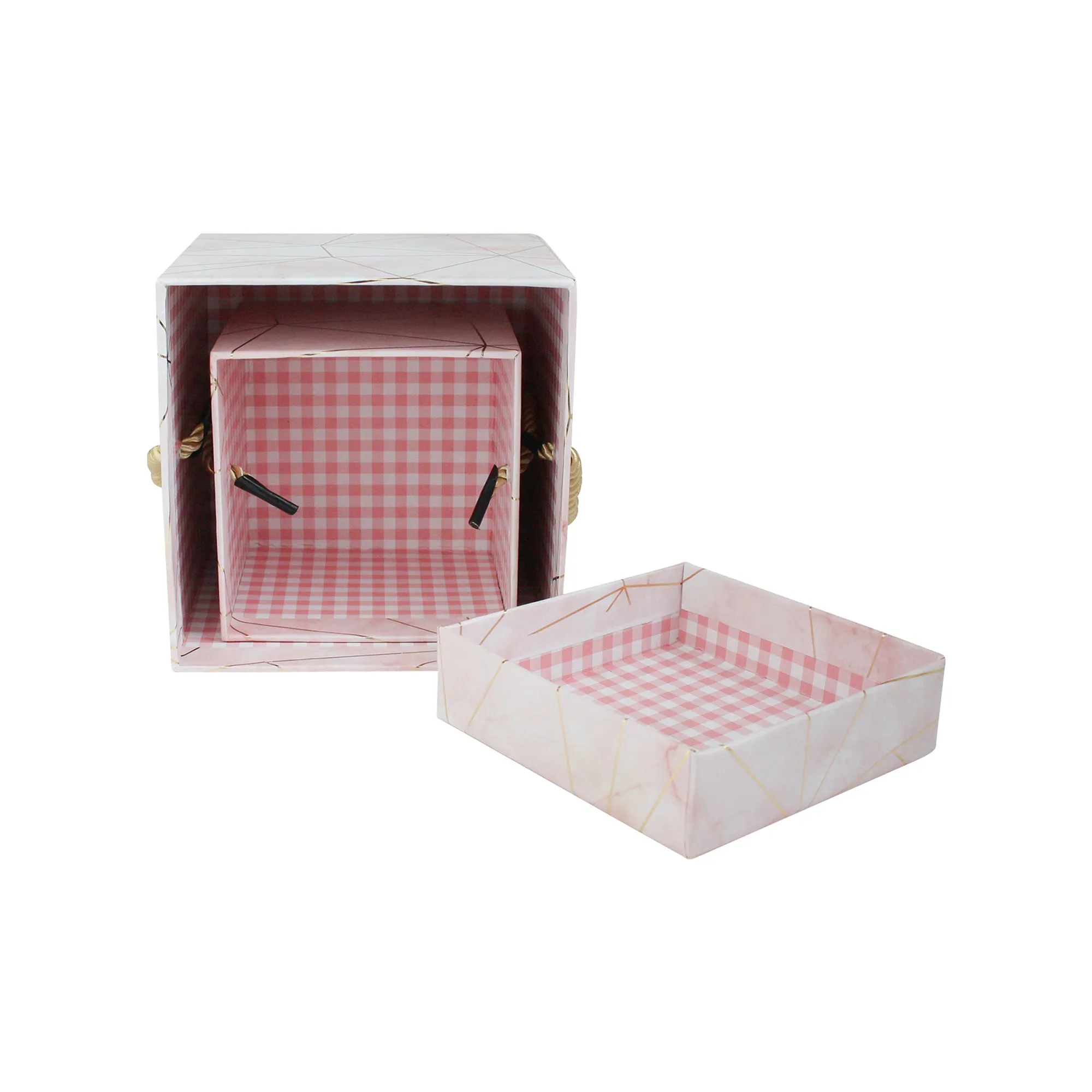 Elegant Marble Patterned Gift Boxes - Set of 2