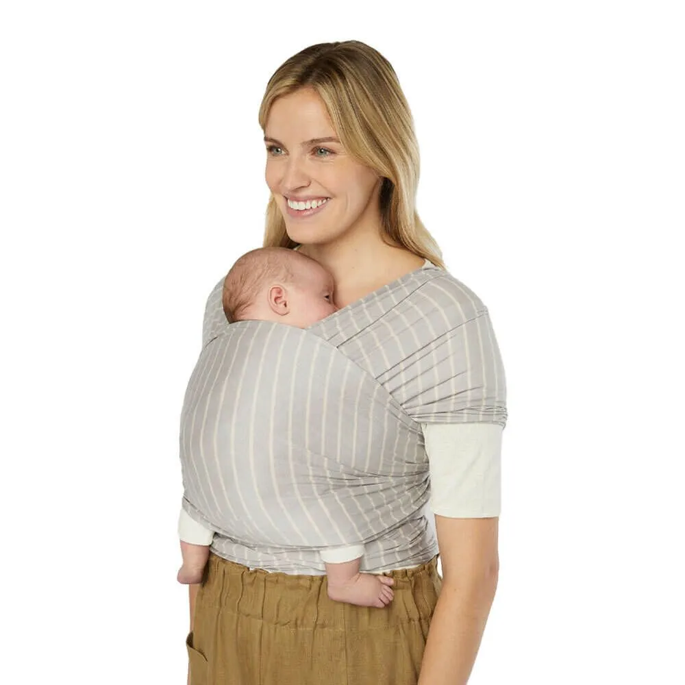 Ergobaby Aura Sustainable Knit Baby Wrap in Grey Stripes