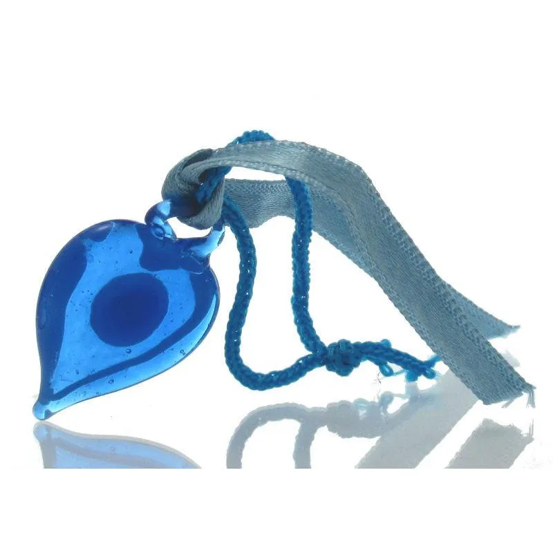 Evil Eye Glass Heart Ornament 1 1/4" x 1"