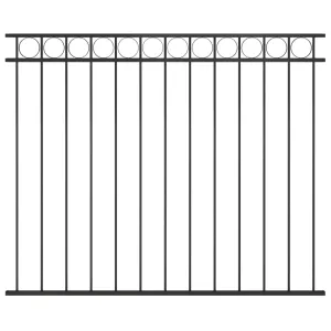 Fence Panel Steel 1.7x1.5 m Black