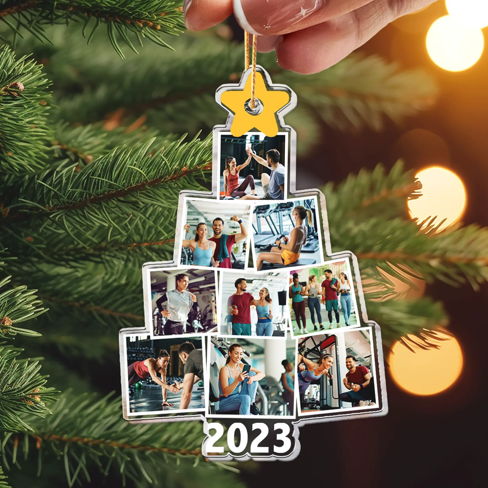 Fitness Photo Christmas Tree - Personalized Acrylic Photo Ornament