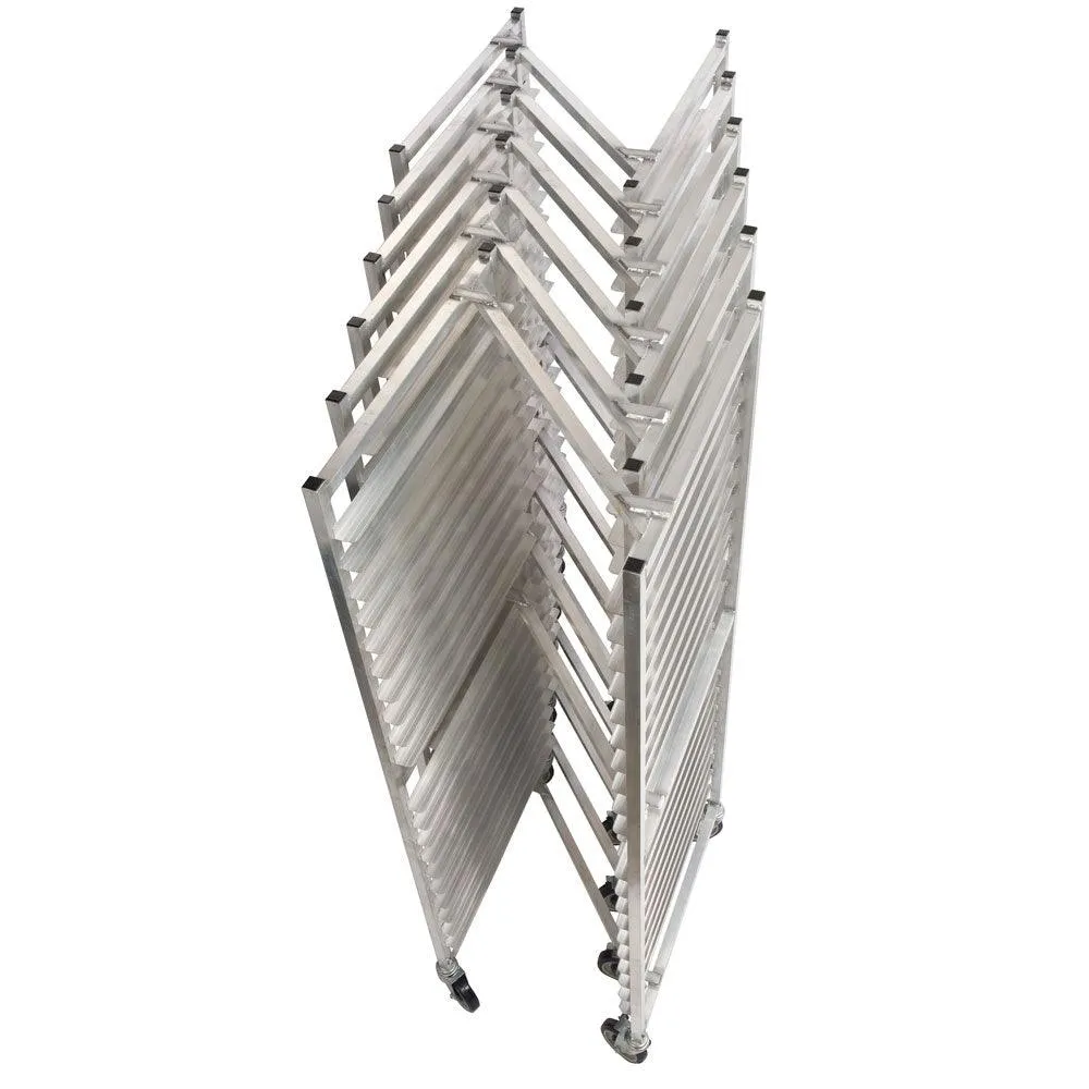 Focus Foodservice 20-Tier Welded Aluminum Sheet Pan Rack / Bun Tray Rack with Z-Frame- FAZNBR20