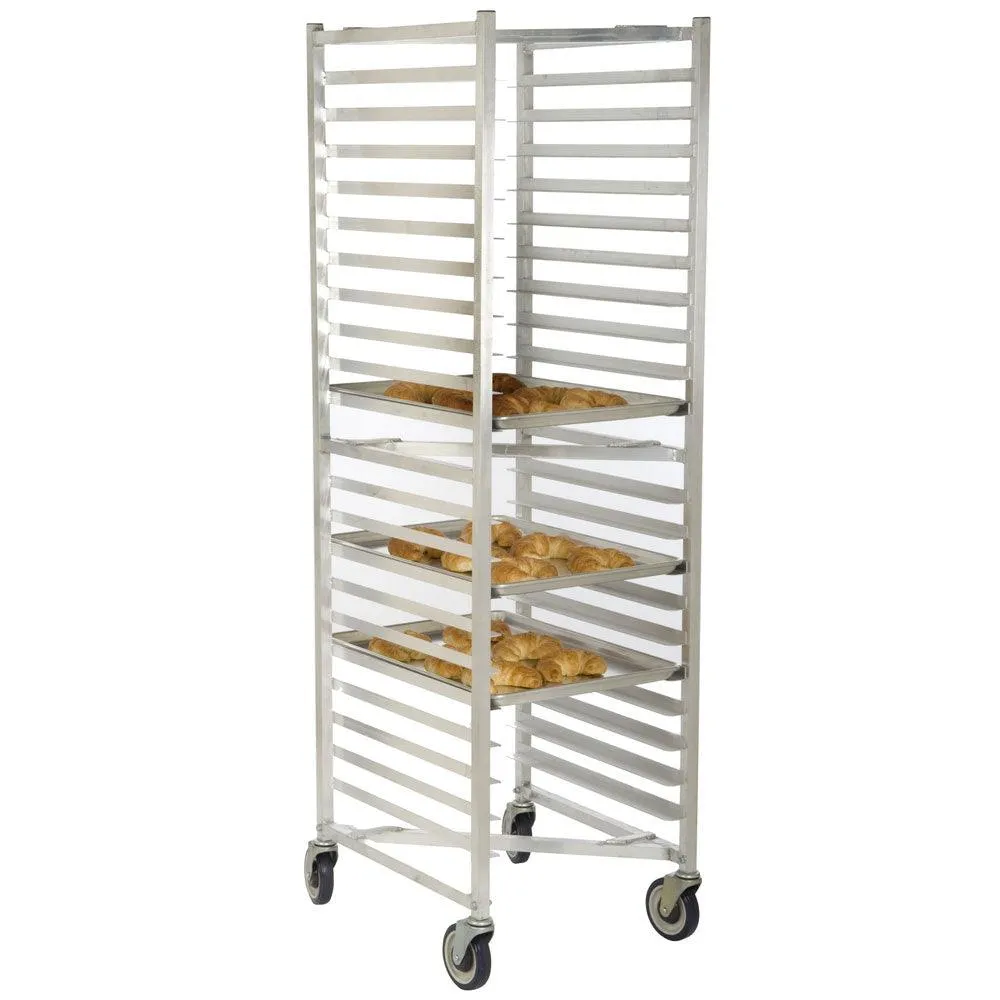 Focus Foodservice 20-Tier Welded Aluminum Sheet Pan Rack / Bun Tray Rack with Z-Frame- FAZNBR20