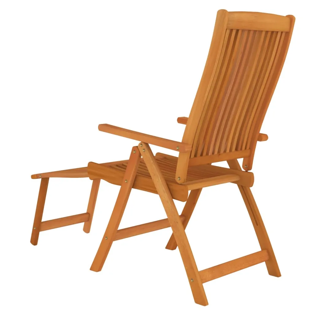 Folding Patio Chairs with Footrests 2 pcs Solid Wood Eucalyptus