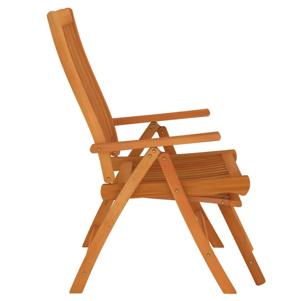 Folding Patio Chairs with Footrests 2 pcs Solid Wood Eucalyptus