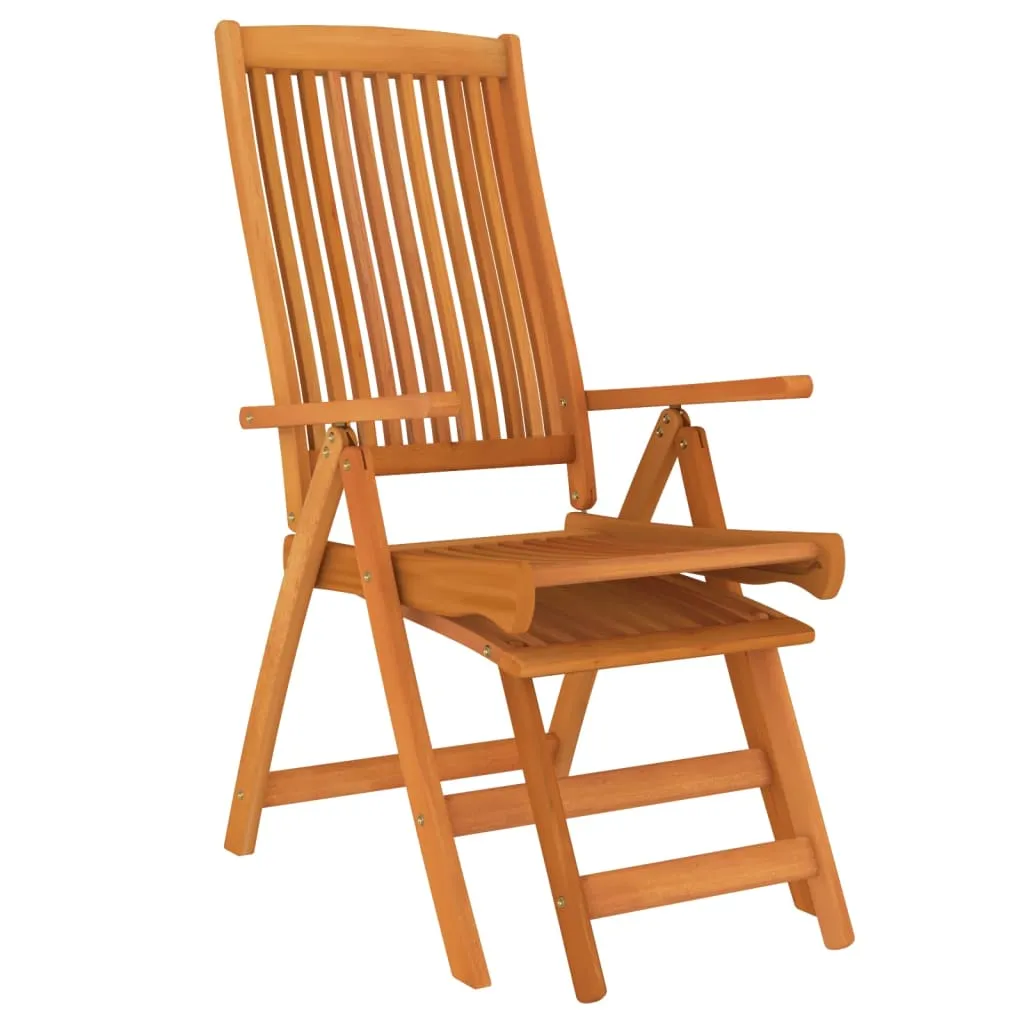 Folding Patio Chairs with Footrests 2 pcs Solid Wood Eucalyptus