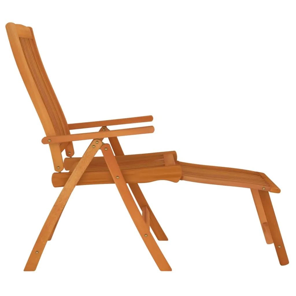 Folding Patio Chairs with Footrests 2 pcs Solid Wood Eucalyptus