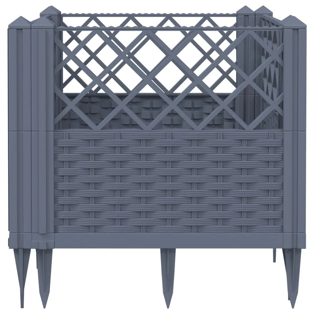 Garden Planter with Pegs Grey 43.5x43.5x43.5 cm PP