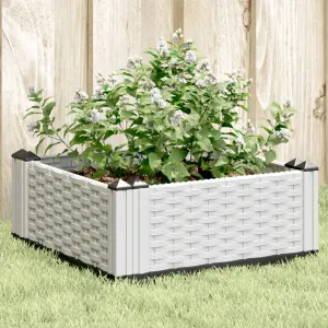 Garden Planter with Pegs White 42.5x42.5x28.5 cm PP