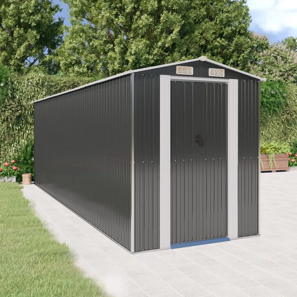 Garden Shed Anthracite 192x606x223 cm Galvanised Steel