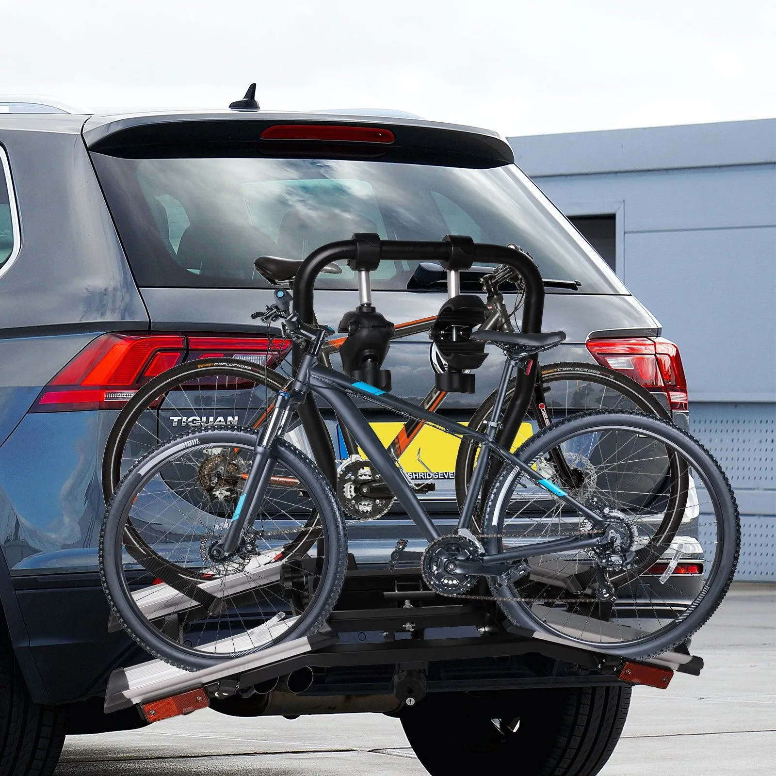 Hitch Bike Rack for 2 Bikes with Adjustable Arms Foldable Platform Style Bicycle Car Racks