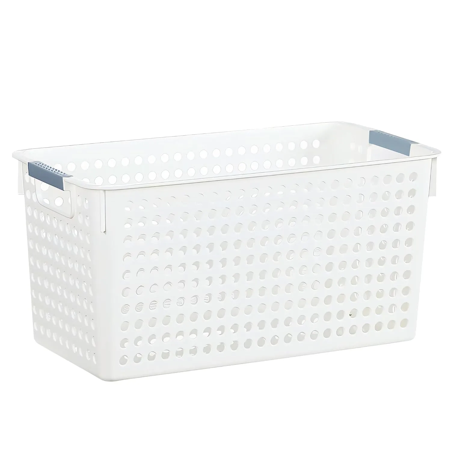 Homestic Shelf Baskets 25.5 cm Height | Plastic Storage Basket for Kitchen Fruits Vegetables Toys | Multipurpose Utlility | Attractive Design | White