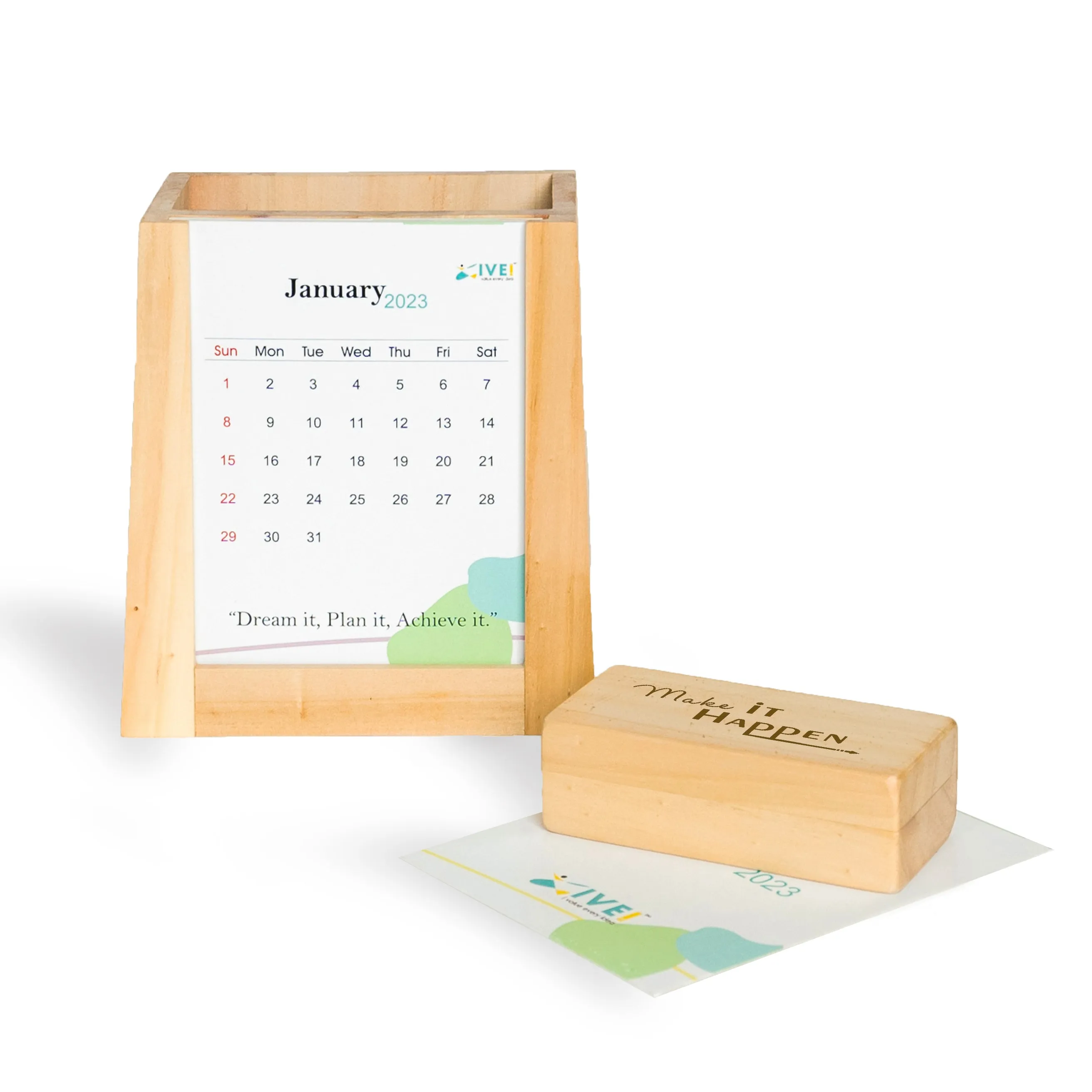 IVEI Desk Organizer with Monthly Calendar and Paper Weight