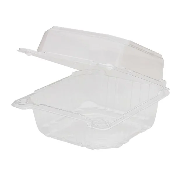 Karat 6''x6'' PET Plastic Hinged Containers - 500 pcs