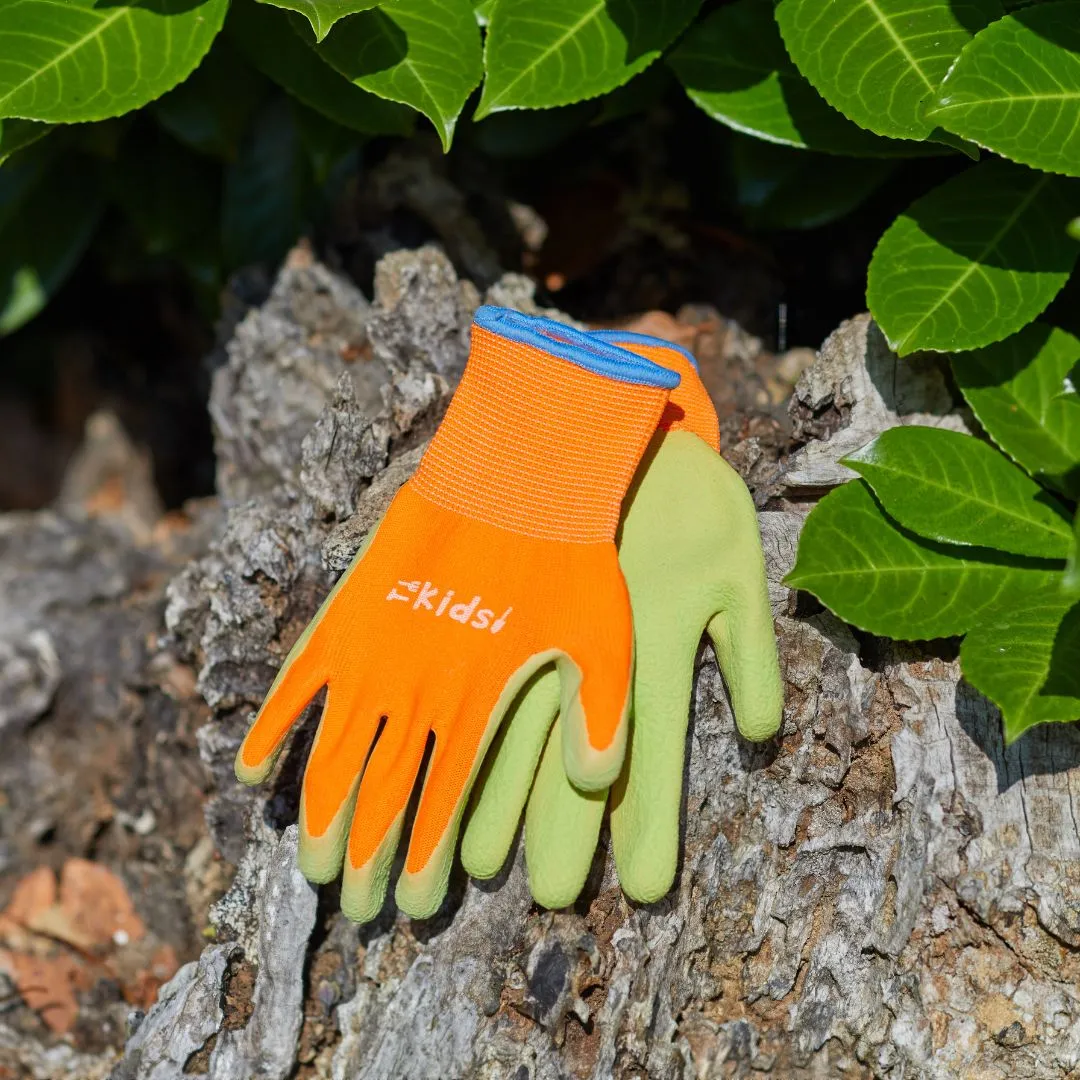 Kids Gardening Gloves Green/Orange