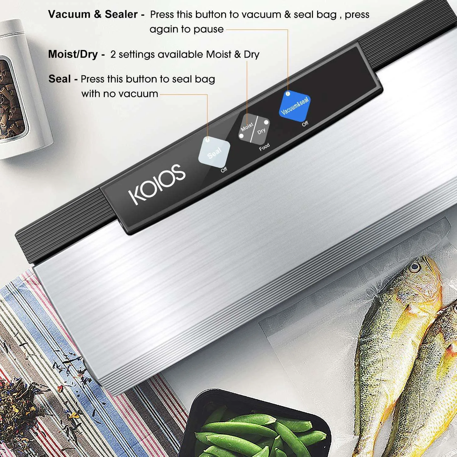 KOIOS VS2233  80Kpa Automatic Food Vacuum Sealer