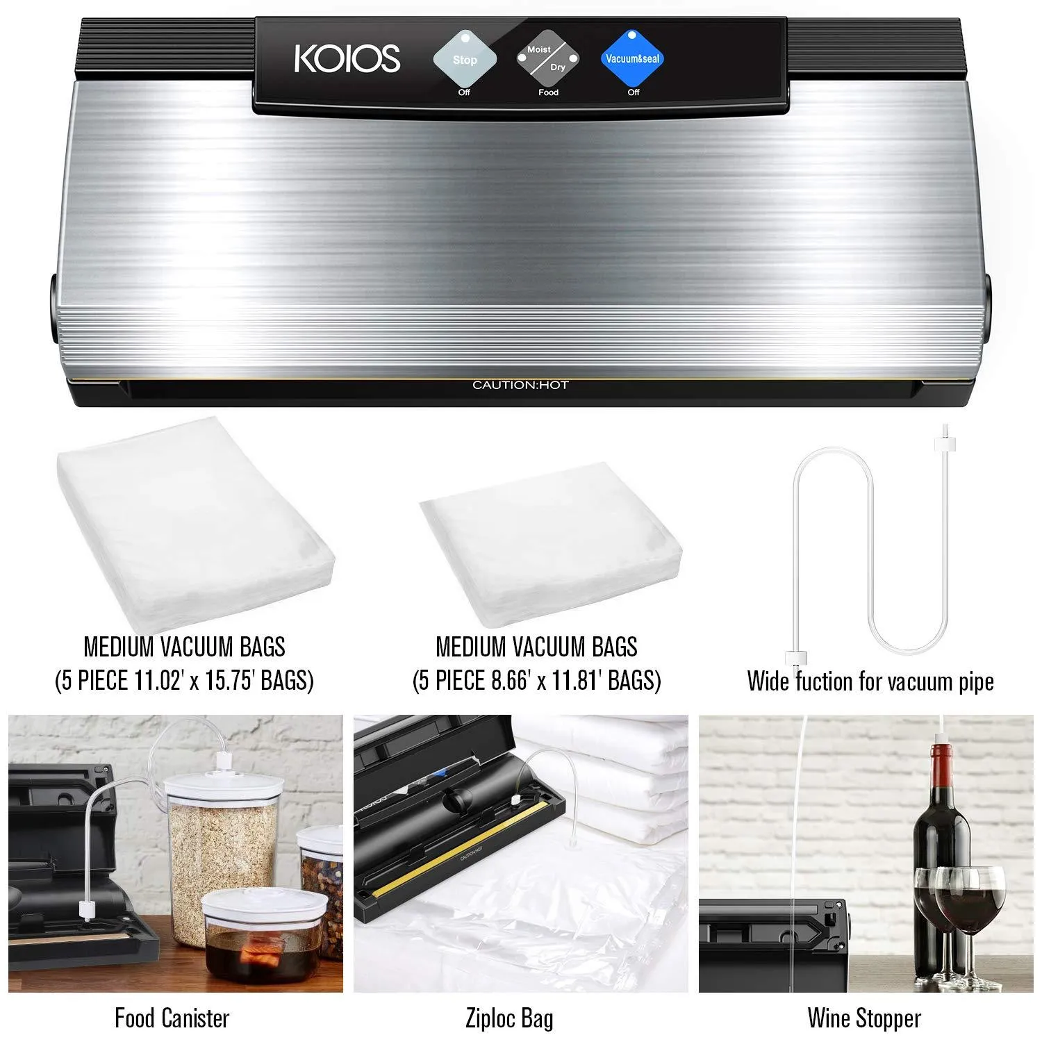 KOIOS VS2233  80Kpa Automatic Food Vacuum Sealer