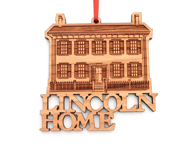 Lincoln Home Text Ornament