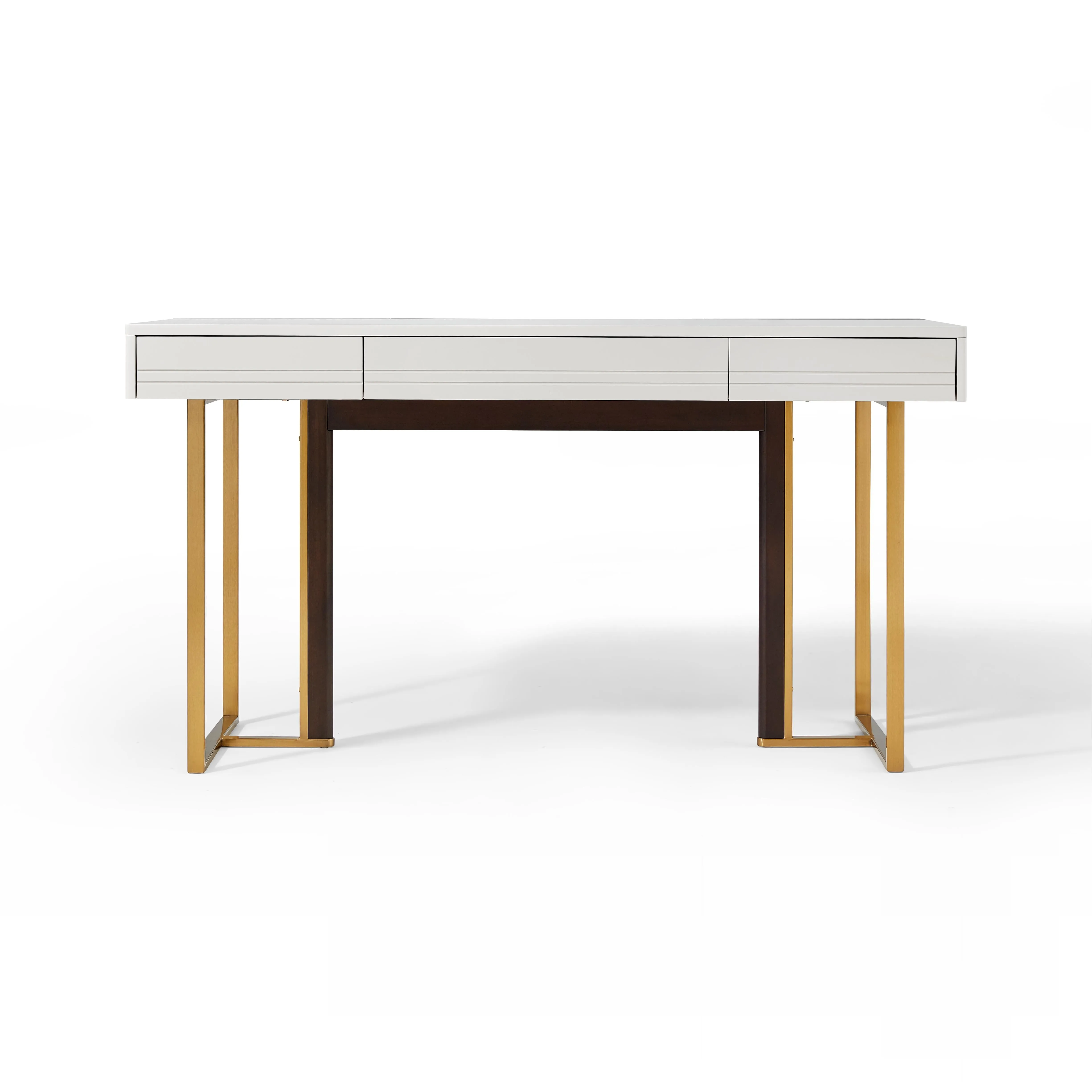 LINWOOD White Gold, Writing and Office Desk with Drawers